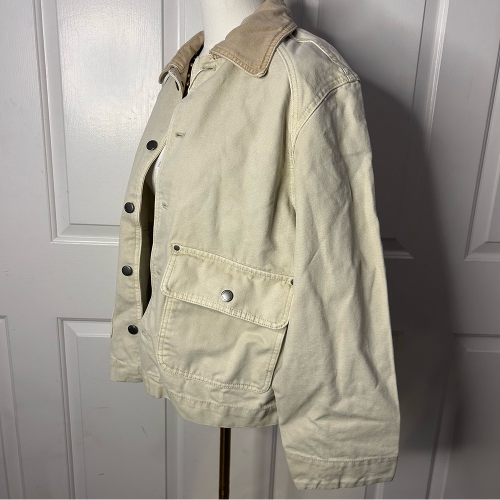 NWT MANGO DENIM BARN JACKET WITH CONTRASTING COLLAR (size small) - Picture 8 of 11